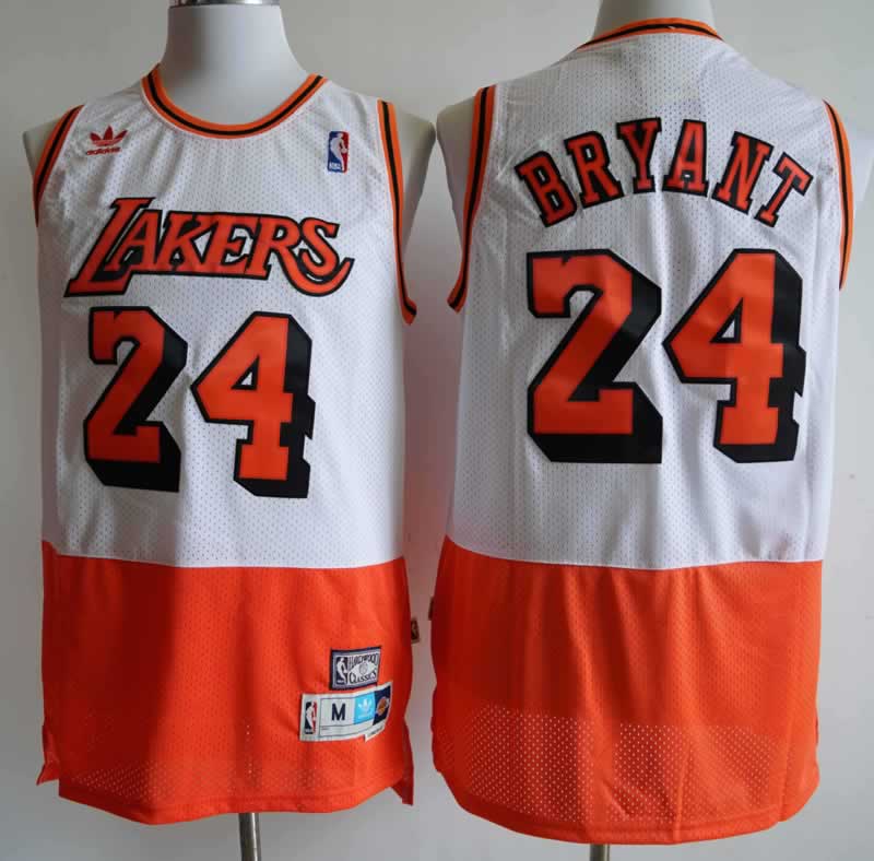 Lakers 24 Kobe Bryant White Orange Split Hardwood Classics Jersey,We sell and wholesale Lakers 24 Kobe Bryant White Orange Split Hardwood Classics Jersey on line form chian!